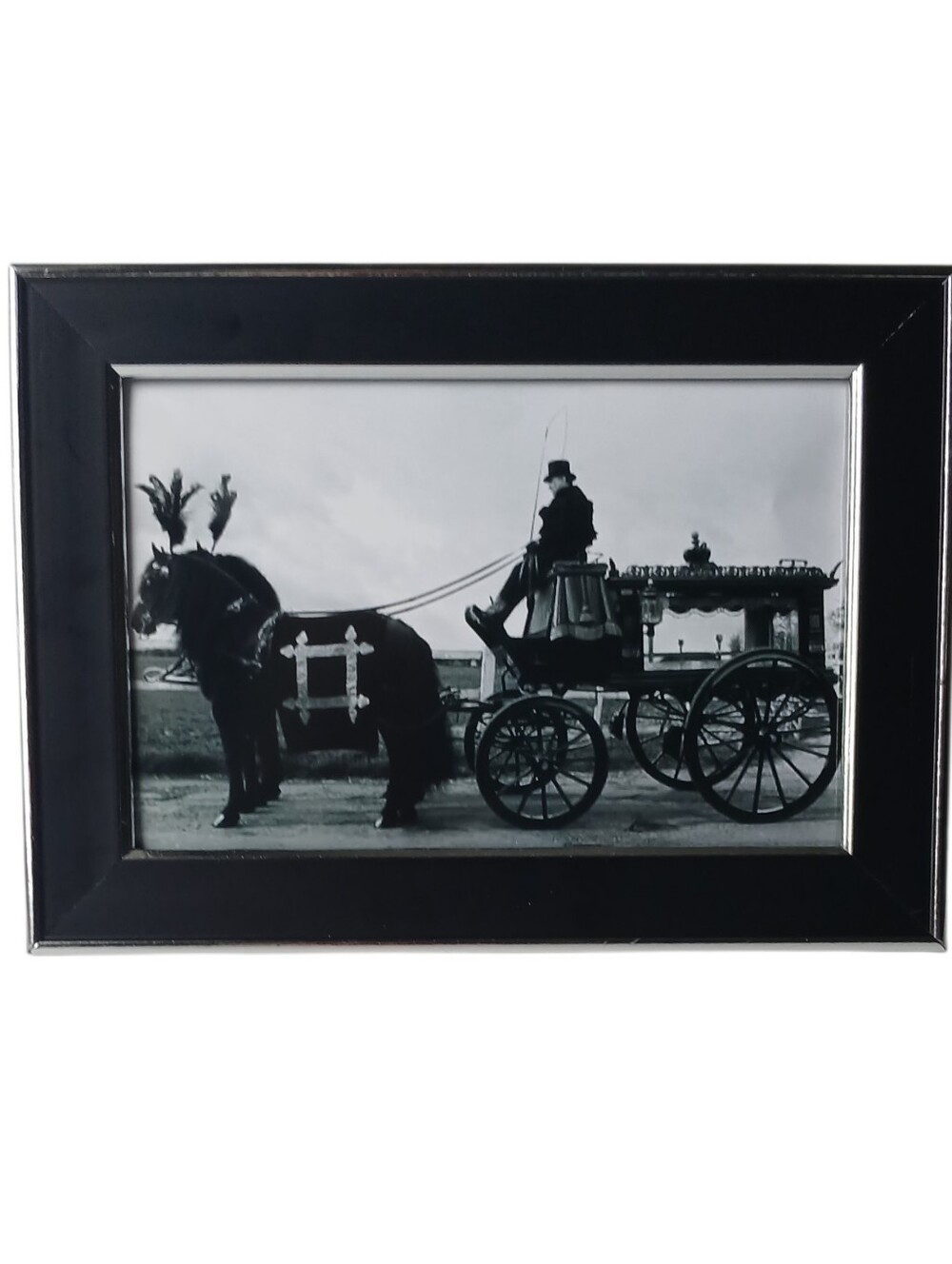 Vintage Funeral victorian Horse carriage Hearse Gothic dark Vin Photograph Art
